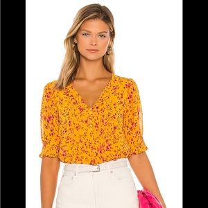 1. STATE marigold floral blouse